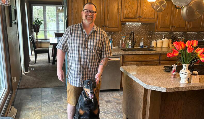 Jeff Koehn with his dog