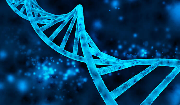 Blue DNA helix
